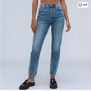 Everlane High Rise Curvy 90s Cheeky Straight Blue Women's Jeans